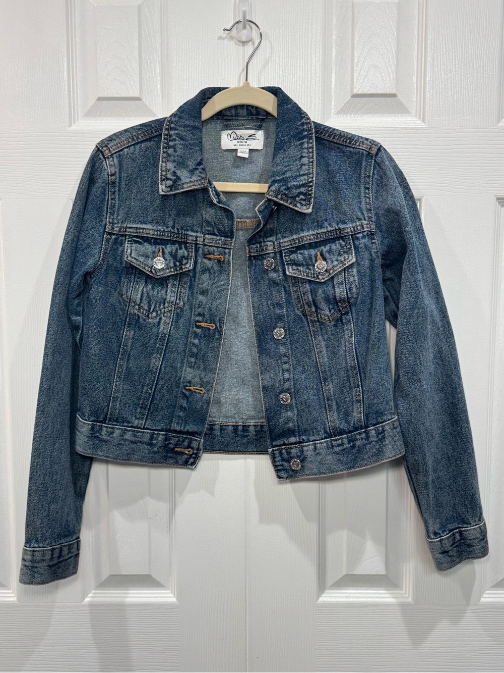 👖 Miss Selfridge Girlfriend Women's Denim Jacket - Dark Blue/Indigo - Picture 3 of 7